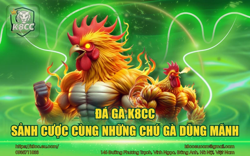 Đá Gà K8CC - Sảnh cược đá gà đỉnh cao cho bet thủ 6 Đá gà K8CC - Sảnh cược cùng những chú gà dũng mãnh